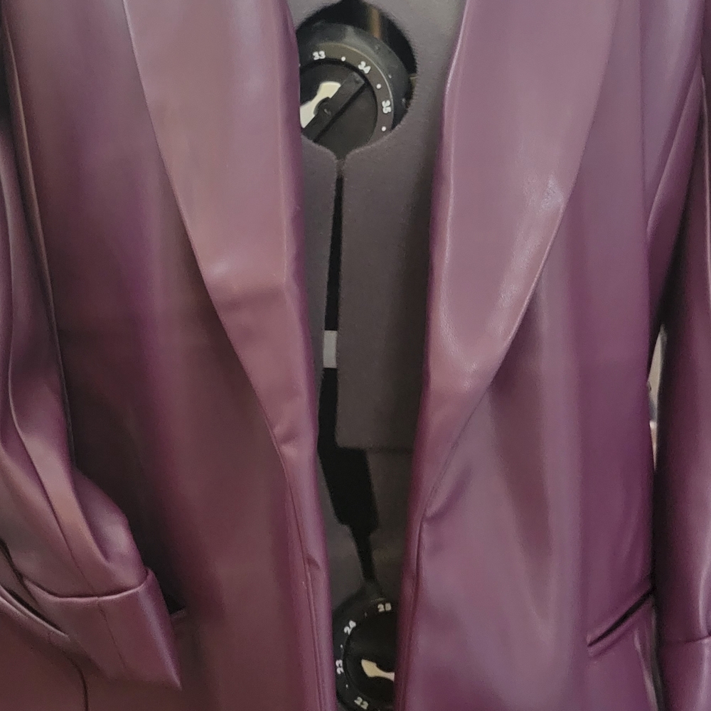 Anne Klein Vegam Leather Purple Blazer